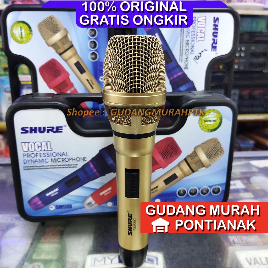 Mic Shure Sepul besar Suara Mantap nyaring dan bersih WARNA WARNI COLORFUL SM58SGB