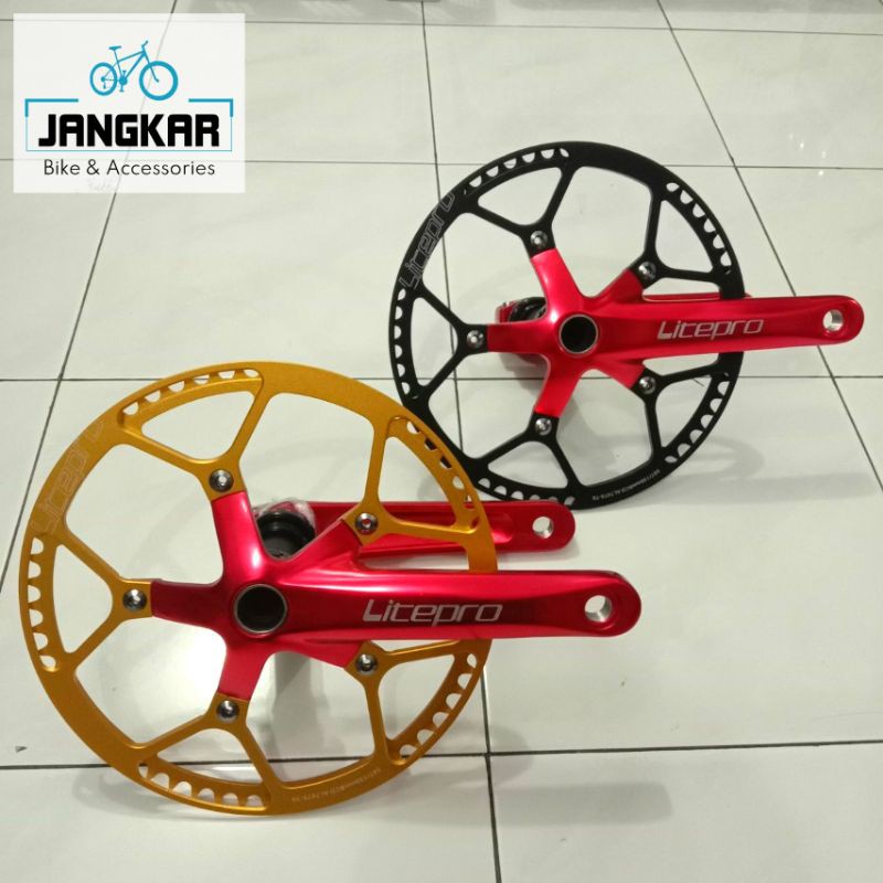CRANK SET LITEPRO 58T HOLLOWTECH SEPEDA GUNUNG MTB SEPEDA LIPAT MINION