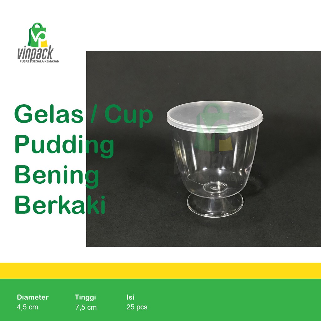 Thinwall/ Cup/ Mangkok pudding TEBAL BENING, ADA/ DENGAN Kaki 150 ml