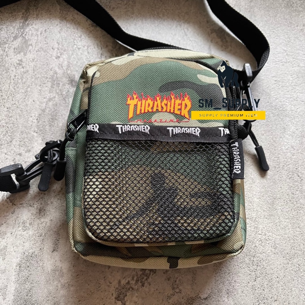 SLING BAG WITH TAG TRASHER / TAS SELEMPANG / TERMURAH / IMPORT QUALITY / LENGKAP WITH TAGF DALAM