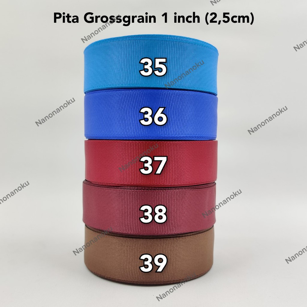 Pita Grossgrain 1 inch / Salur (2,5 cm) Gross Grain Per Rol/Gulung Hampers Souvenir Kado