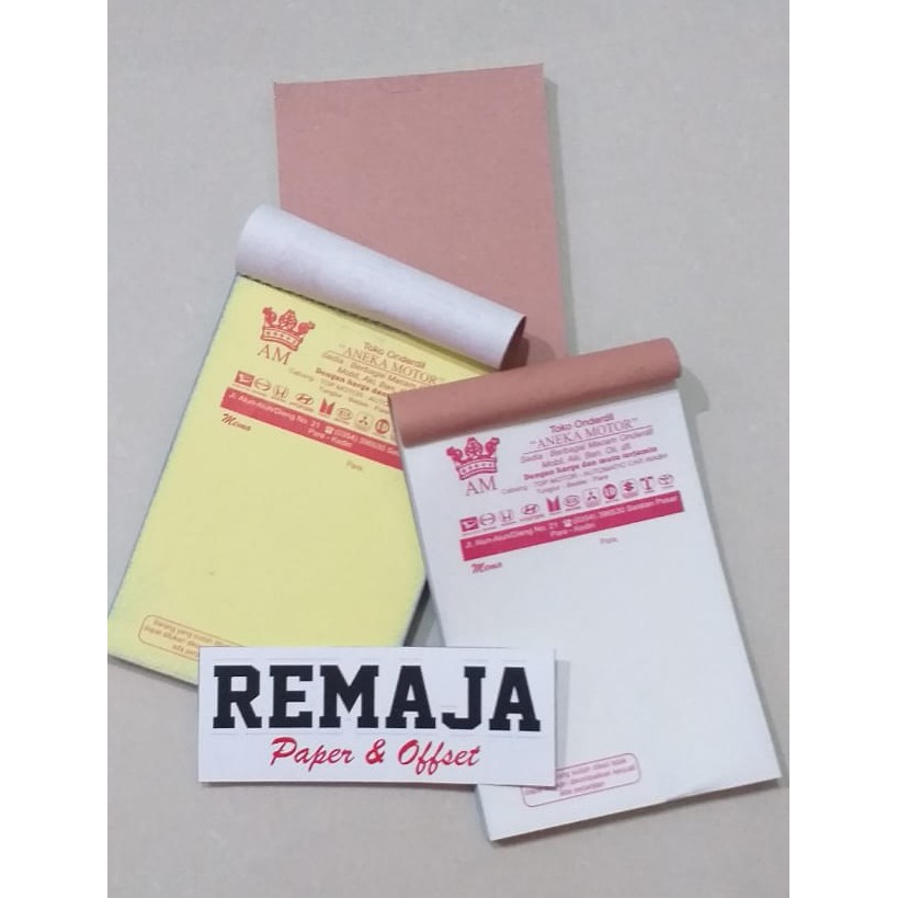 

Cetak Nota NCR 2ply custom tinta 2 warna 1 rim