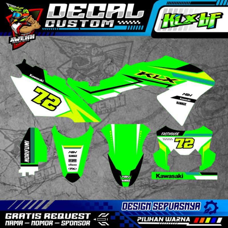 DECAL KLX BF KLX L KLX G 150 HIJAU SIMPLE