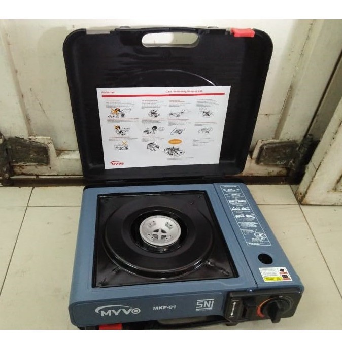 KOMPOR GAS PORTABLE MYVO MKP-01/Kompor Gas Portable Camping Gunung BBQ Model Progas 2in1 SNI