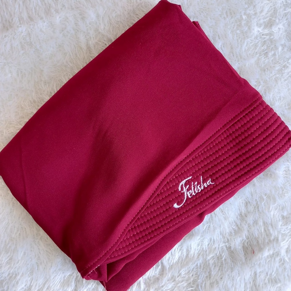 Jilbab Instan Ceruty 2 Layer Oval Jumbo Polos/Khimar Ceruty Sayana-Maron