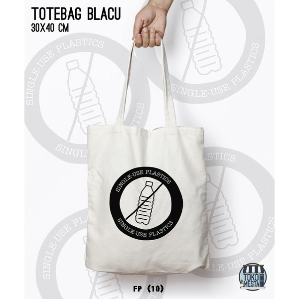 TOTE BAG BLACU 30X40 - PLASTIC FREE.02