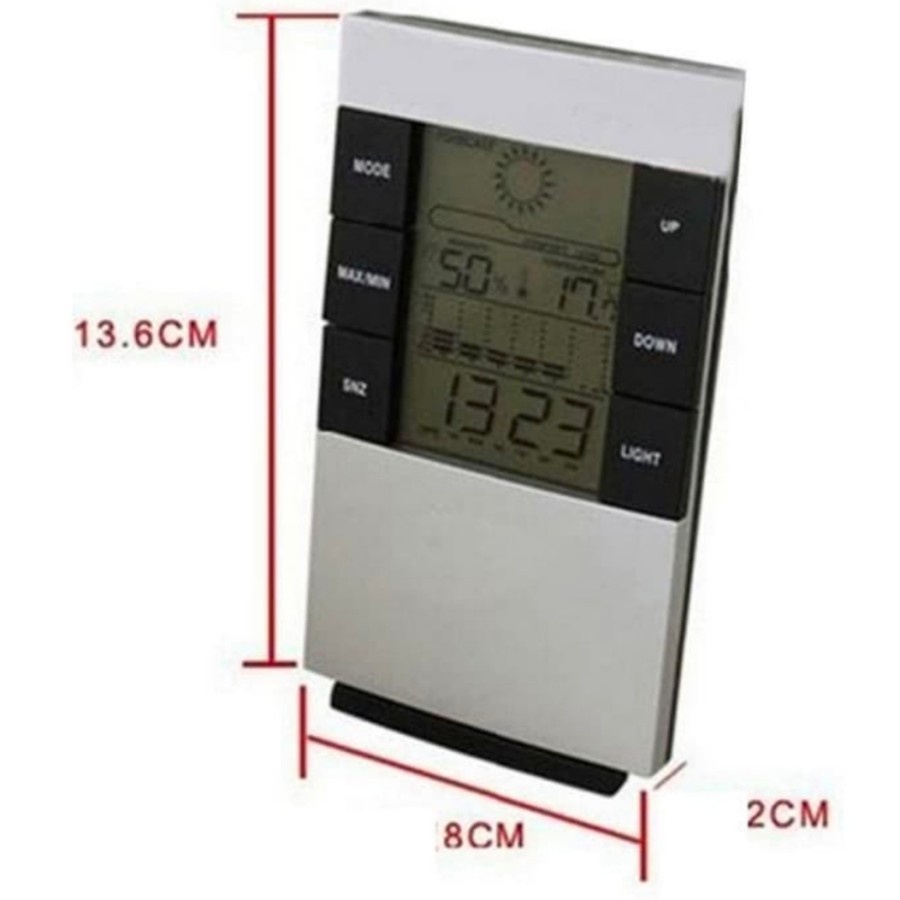 Thermometer humidity temperature digital suhu jam meja jam alarm - JAM04