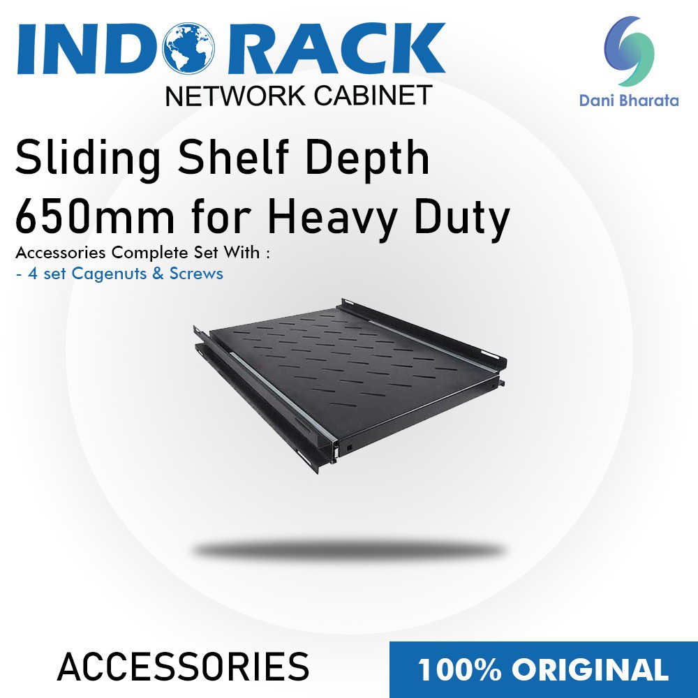 Indorack Aksesoris Sliding Shelf Depth 650mm for Heavy Duty