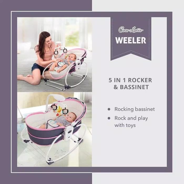 Makassar ! Bouncer Tempat Tidur Bayi Cocolatte Weeler 5 in 1 Rocker &amp; Bassinet