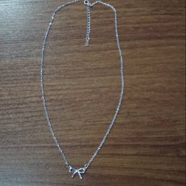 Kalung simpul Pita silver Rantai Tipis..