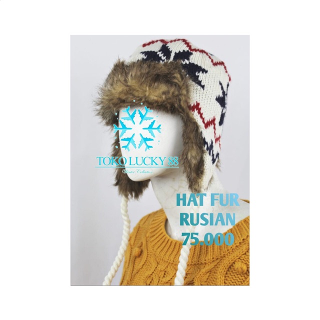 Topi Bomber Rusia Bulu Winter Hat Russian Musim Dingin