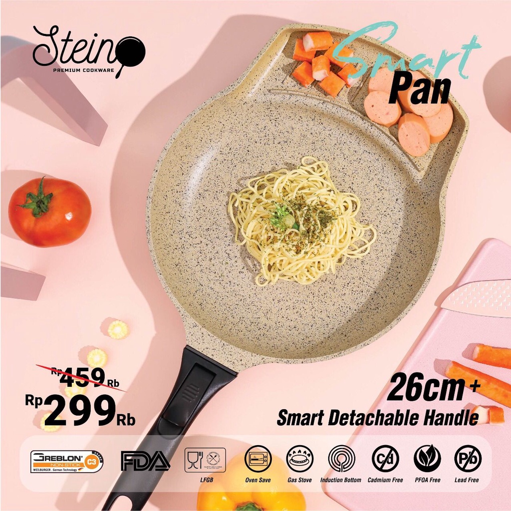 Stein Cookware Steincookware Smart Pan Tirisan Minyak Panci Peniris Penyaring Fry Pan Murah