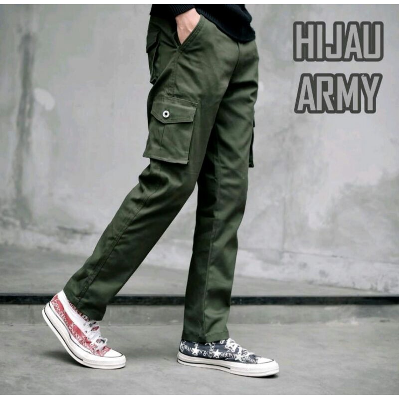 Celana Cargo Pria Army Premium