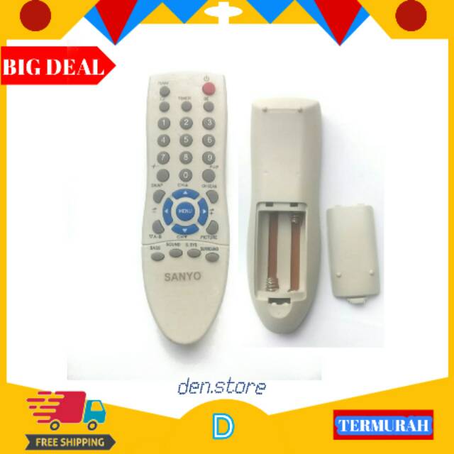 Remot TV Sanyo Universal LED LCD  tabung Slim Jadul