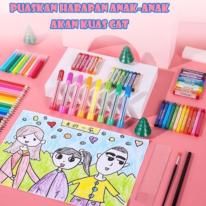 

Pasti Ada Smilepea 208pcs Crayon Mewarnai Pensil Krayon Warna Alat Menggambar atau Mewarnai FG5'