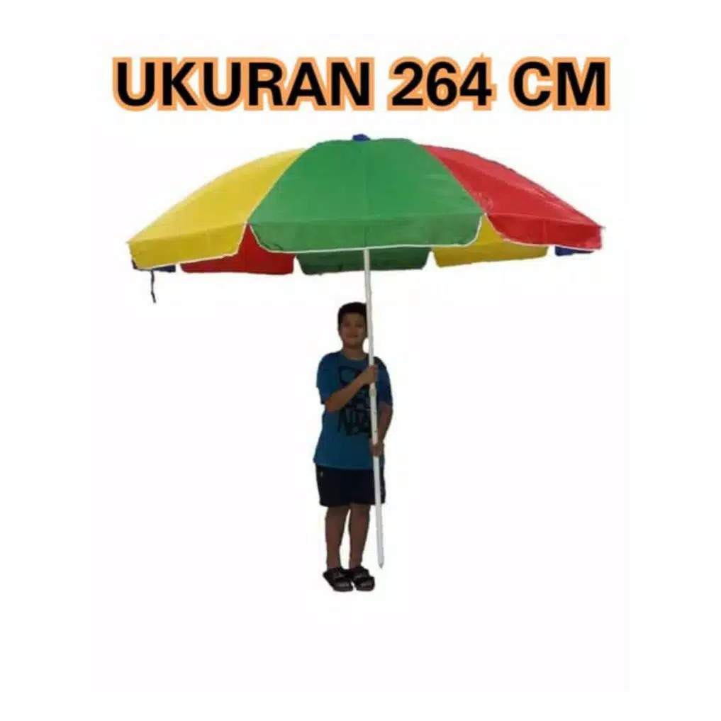 Payung Tenda / Payung Cafe / Payung Pantai Parasol Pelangi 264 cm ( 52 &quot; )