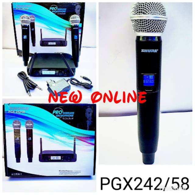 Mic shure pgx 242 wireless microphone 2bh pegang