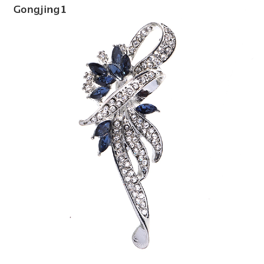 Gongjing1 1Pc Bros / Pin Fashion Elegan Aksen Kristal Untuk Aksesoris Pakaian Wanita / Hadiah