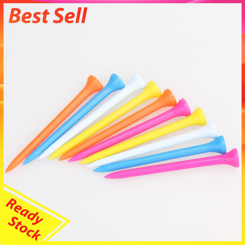 100Pcs / set Tee Bola Golf 80mm Bahan Plastik Warna Campur Untuk Latihan