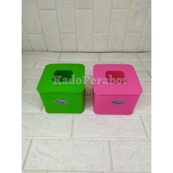 kotak tisu estetik - kotak tisu-tempat tissue hawai plastik anyam 5992