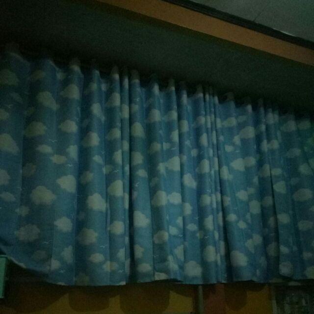 Gorden Blackout Blazer Awan Biru Smokring Silper Ukuran L140×200 T Pintu Jendela