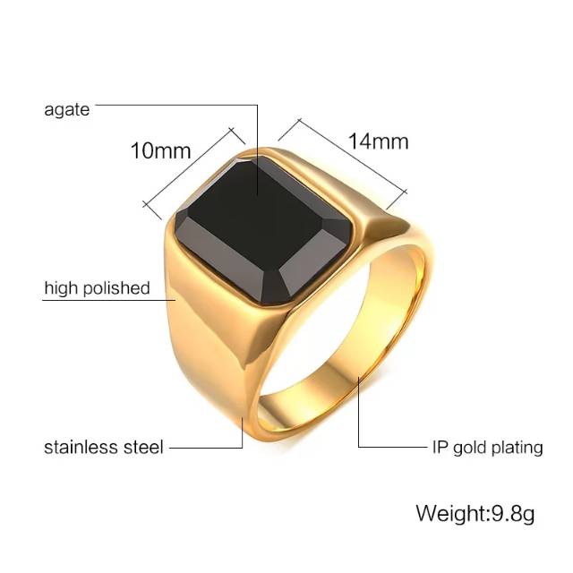 Cincin Titanium Natural Onyx textite, Red Agate Titanium No 1 Original