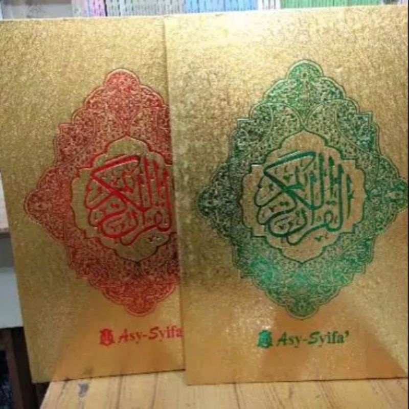 Al Quran Asy Syifa Cover Emas Manula Lansia ukuran A3 Jumbo