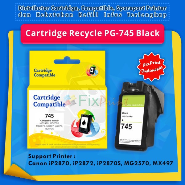 Cartridge Tinta Canon PG745 PG 745 PG 745 Recycle Printer TS3170S TS207 TS307 iP2870 MG2470 MG2570