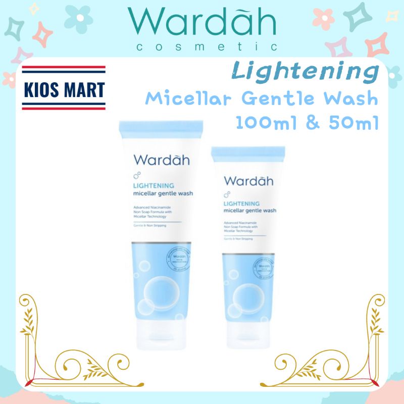 Wardah Lightening Micellar Gentle Wash 50ml &amp; 100ml | Pembersih Wajah