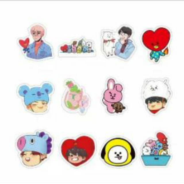 BTS BT21 Sticker isi 60 Anti Air Stiker Line Handphone HP Koper S003