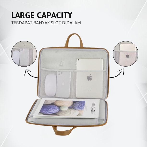 Sleeve Pouch Sarung Tas Bag Case Ipad Tab Tablet Macbook Air Pro Laptop Asus Acer Lenovo HP Huawei 11 12 13 14 15 inch Motif Gambar Kartun Space Astronot Beruang Bear Warna Coklat Brown Cute Murah Korean Model Jinjing Tali Strap Waterproof Tahan Air