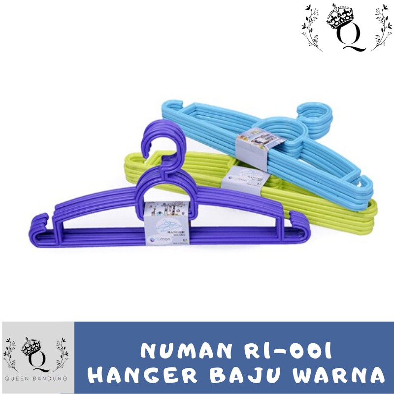 R1-001 Numan Hnger Baju Pakaian Plastik Warna Lusin Lucu Murah