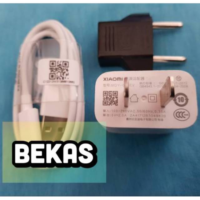 Charger Xiaomi Redmi Copotan 4X Original bawaan Hp Output 2 Ampare MDY 08 EV USB Micro Ori Cabutan