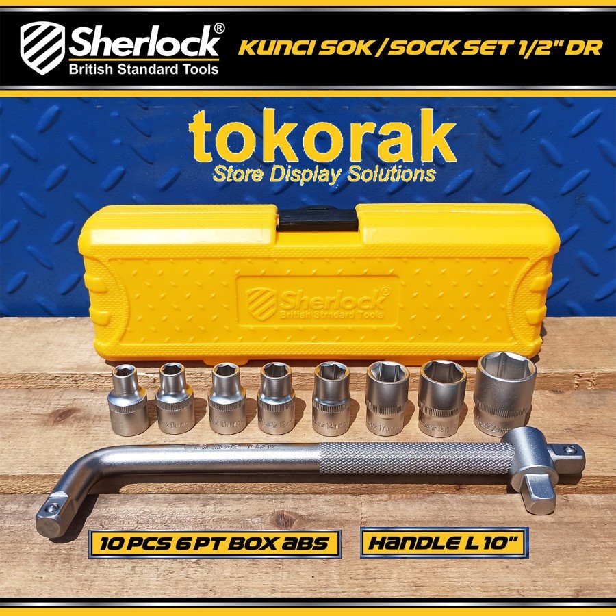 KUNCI SOCKET SET 8 PCS 1/2 INCH 6PT SHERLOCK - KUNCI SOCK - KUNCI SOK