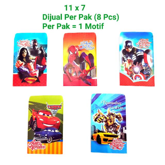 

Angpao Idul Fitri Amplop Lebaran Cars Spiderman Avenger Bumble Bee