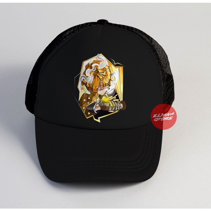 Zenitsu Demon Slayer / One Piece / Topi Jaring Distro / Topi Premium / Topi Sablon / Topi Anime / Topi Trucker / Topi Custom Unisex