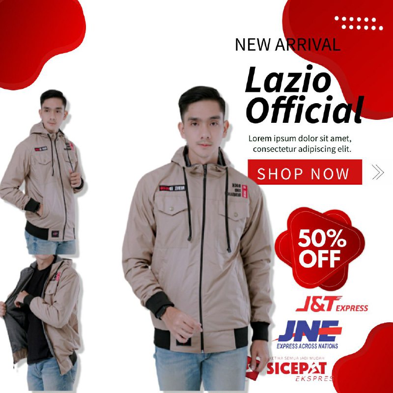 (COD) Jaket Parasut Semi Parka Rbl Id Navy Original/Jaket Parasut Pria Keren