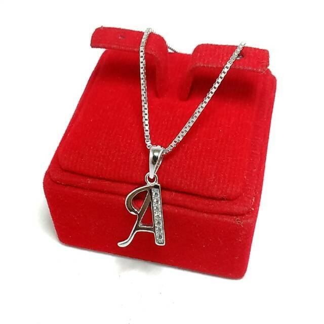 Grosir (SSC) Kalung liontin huruf atau inisial/kalung+liontin huruf perak silver 925 lapis emas