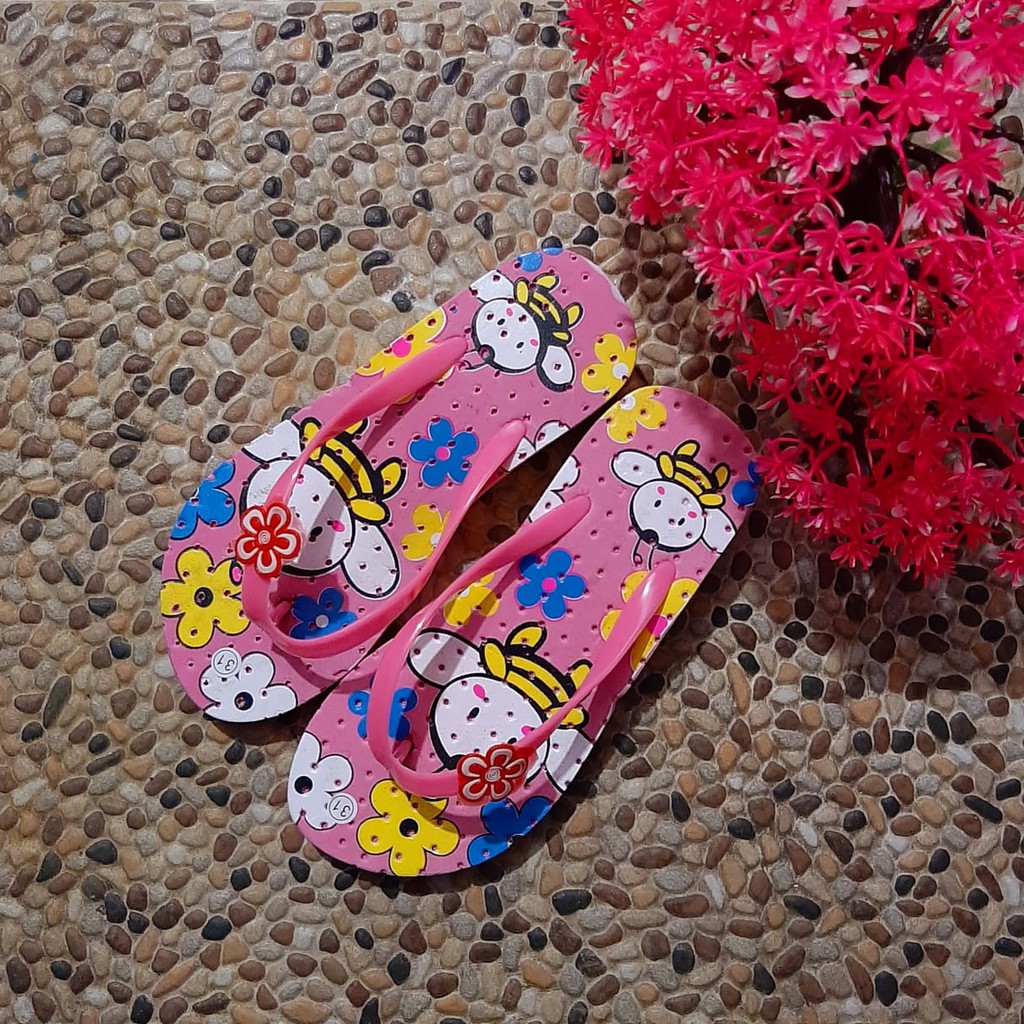 Sandal Wedges Anak Perempuan Motif LEBAH New