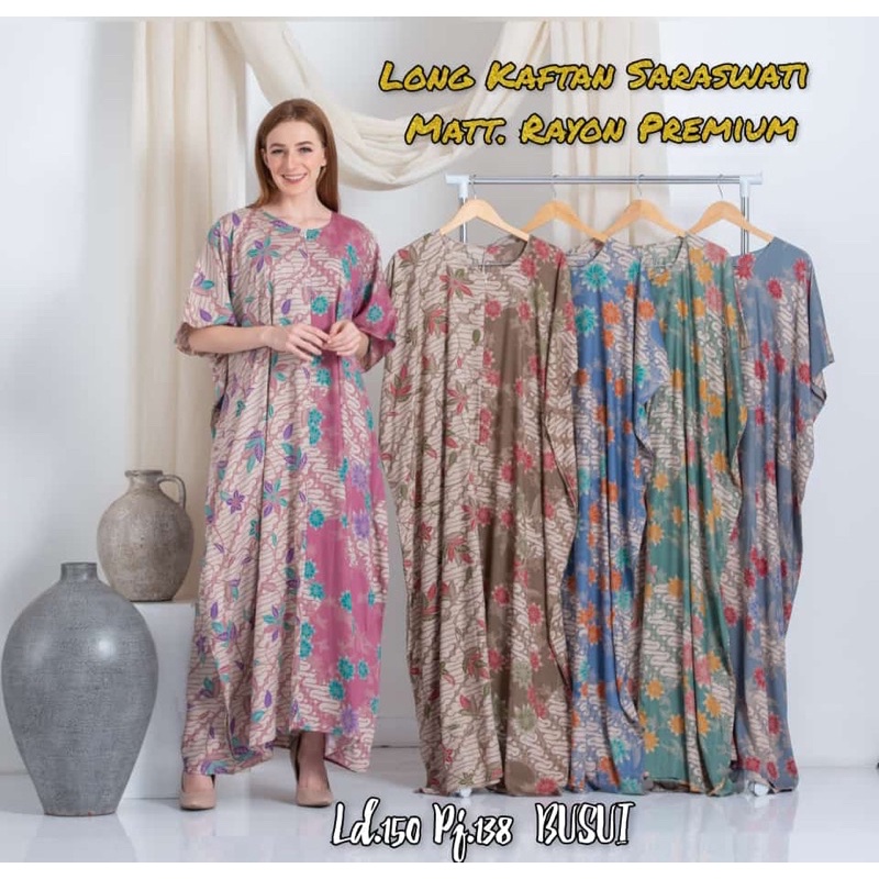daster batik saraswati model kaftan batik