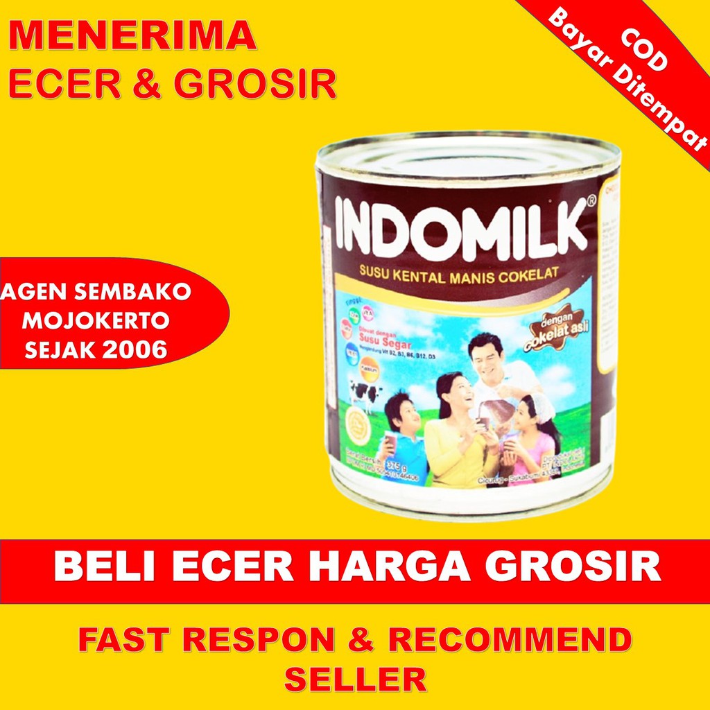 

INDOMILK SUSU KENTAL MANIS KALENG RASA COKLAT GROSIR MURAH