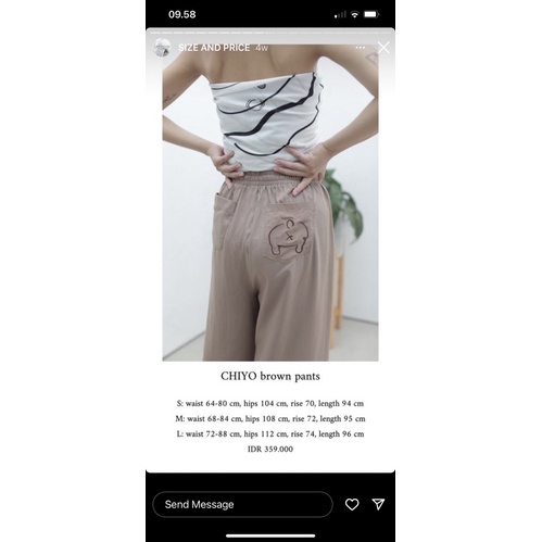 EUNOIA X NIMBUS CHIYO PANTS BROWN SIZE L