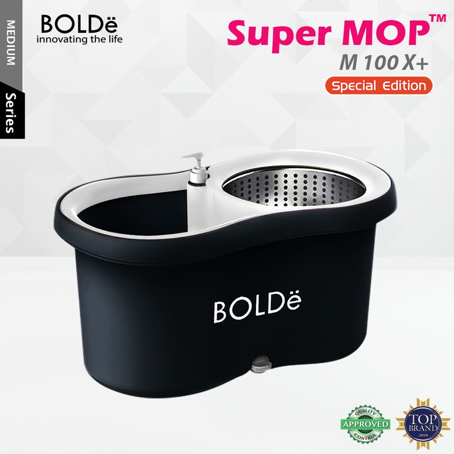 BOLDe Super Mop M100X Alat Pel Lantai BONUS Refill Kain Pel Microfiber