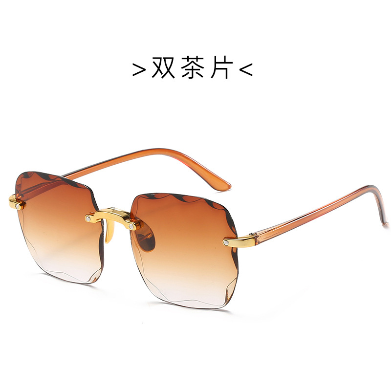 【YUZHU】COD Kacamata Tanpa Bingkai Logam Oversized Frame Square Cut Edge untuk Wanita