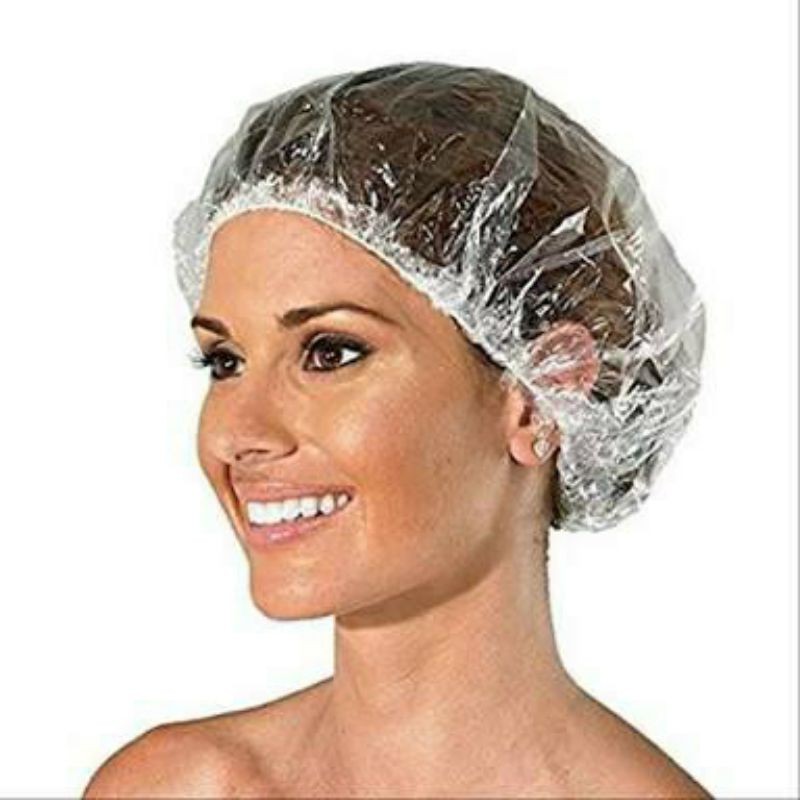 SHOWER CAP Plastik Bening Murah Sekali Pakai (10pcs)