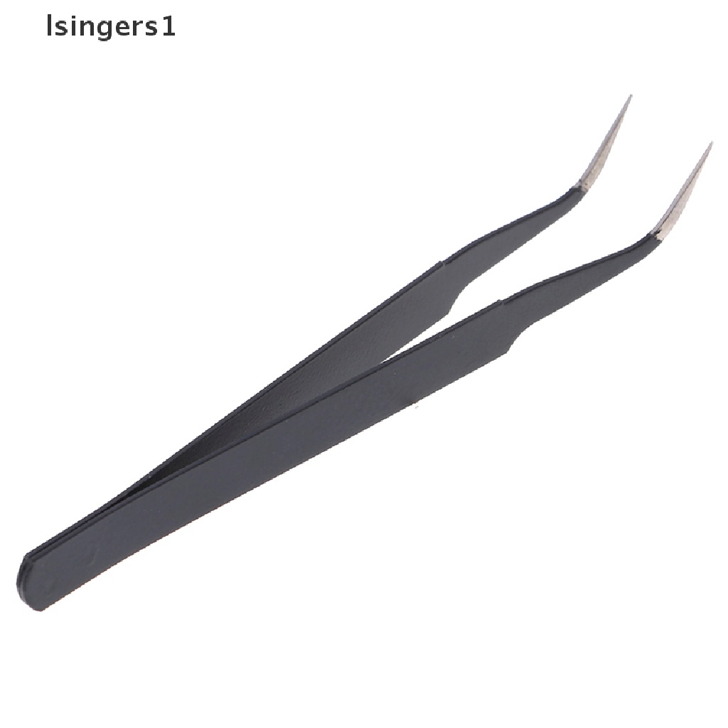 (lsingers1) 1pc Pinset Ujung Lurus / Lengkung Bahan Stainless Steel