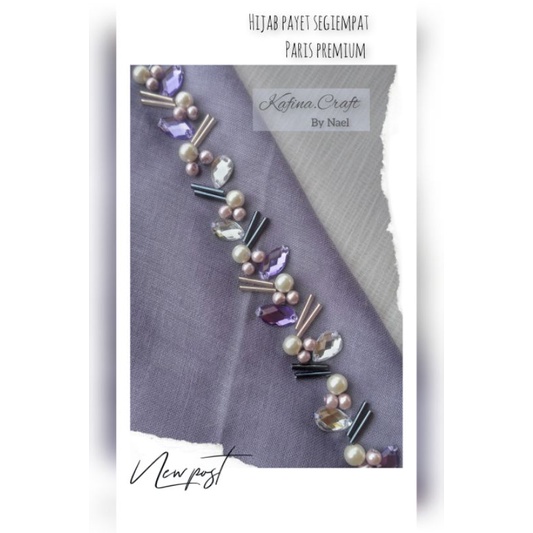 Hijab payet segiempat Paris Premium/ hijab payet istimewa / Paris premium
