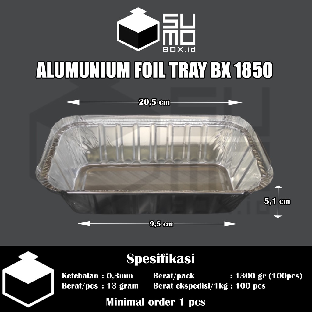 Alumunium foil tray BX 1850  tanpa tutup / BX-1850 macaroni schotel panggang lasagna 600ml