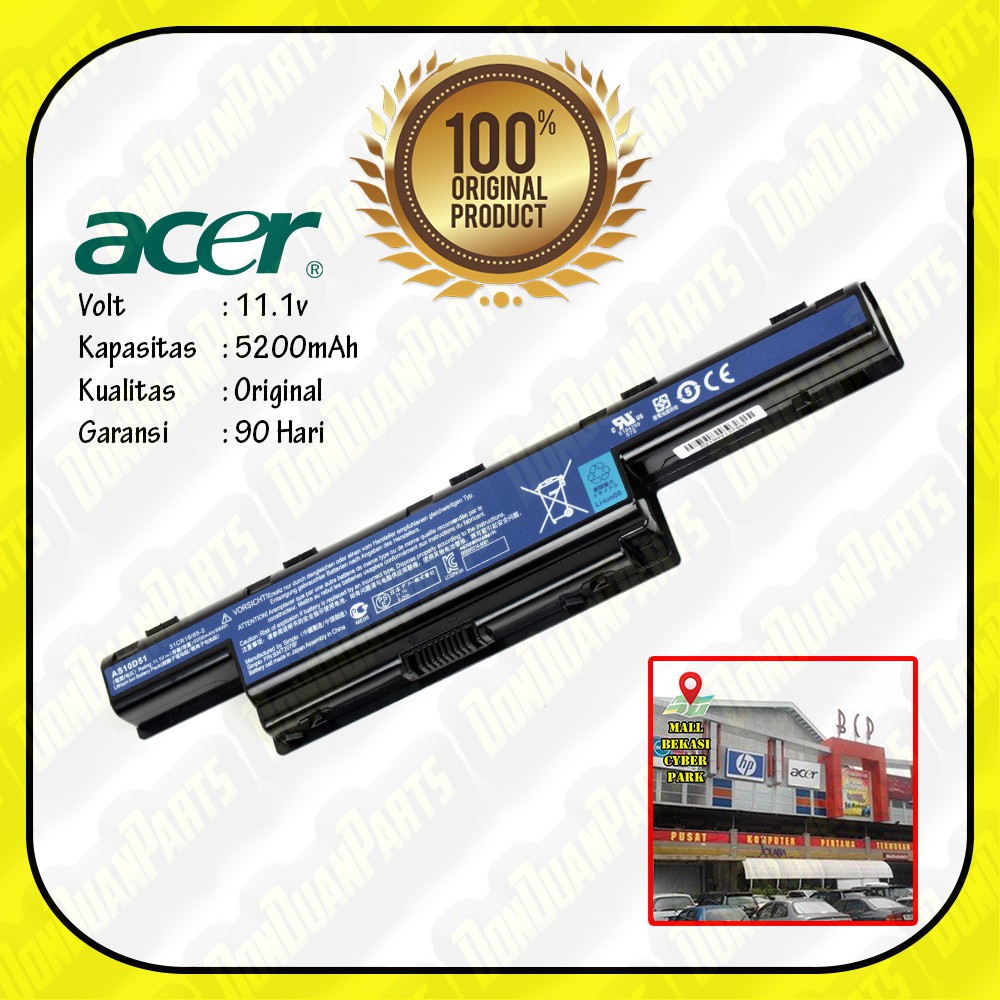 Baterai Laptop Acer ORIGINAL Aspire 4738, 4739, 4741, 4750, 4752, 4755