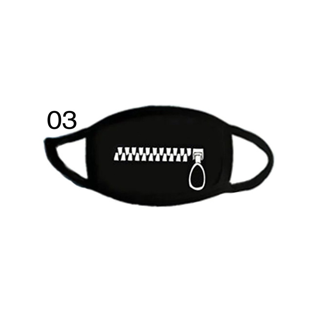 MEB masker emoticon emoji black dust mask motor anti debu kain hitam - 05